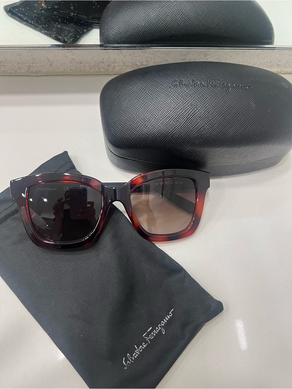 Salvatore Ferragamo Women's Tortoiseshell Sunglasses - Brown Lenses